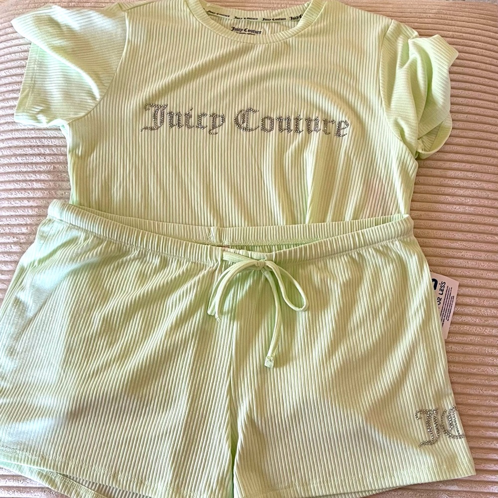 NWT Juice couture light green 2 piece shorts pijamas